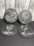 Wine Glass Slate Engraved Coasters Item # 5969-190-30