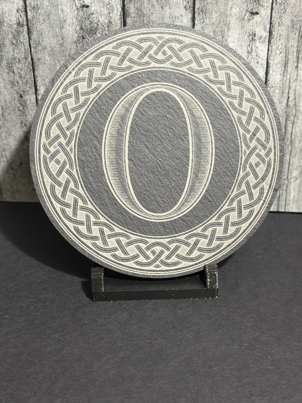 Custom Monogram Slate Coasters with Holder