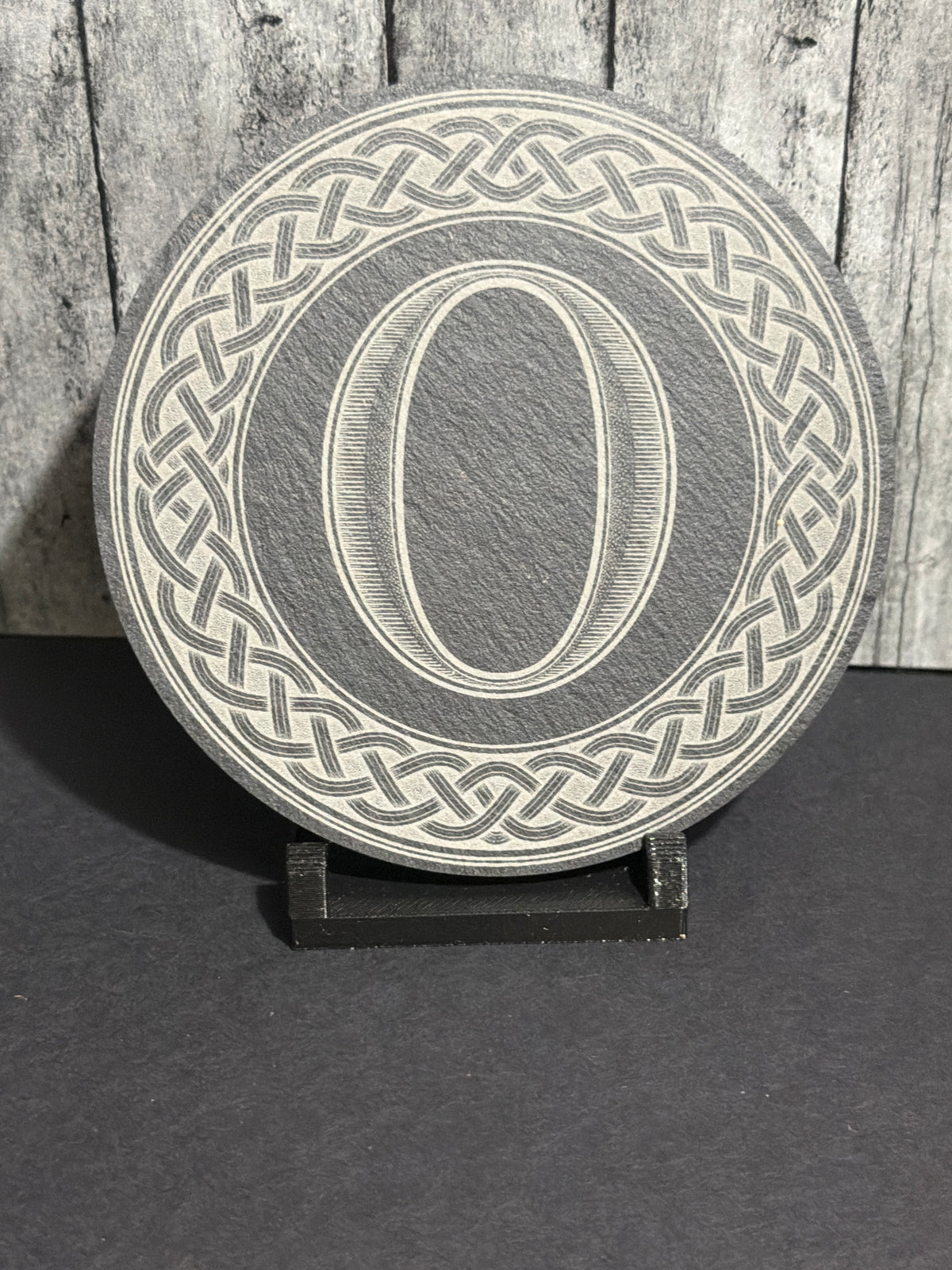 Custom Monogram Slate Coasters with Holder