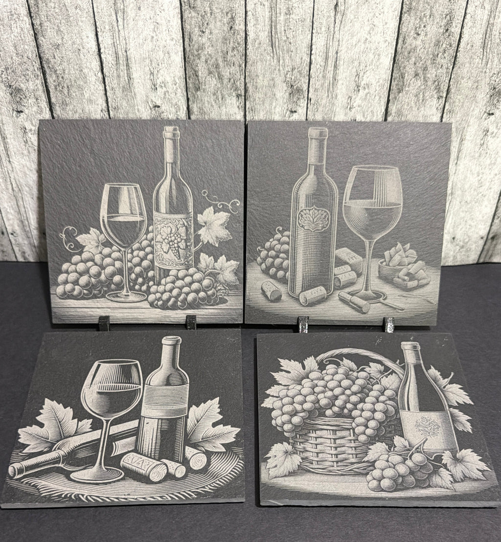 Wine BottleDesigns Slate Engraved Coasters Item # 67131134