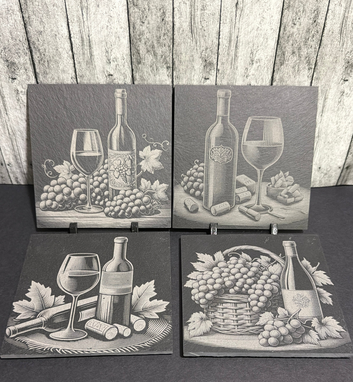 Wine BottleDesigns Slate Engraved Coasters Item # 67131134