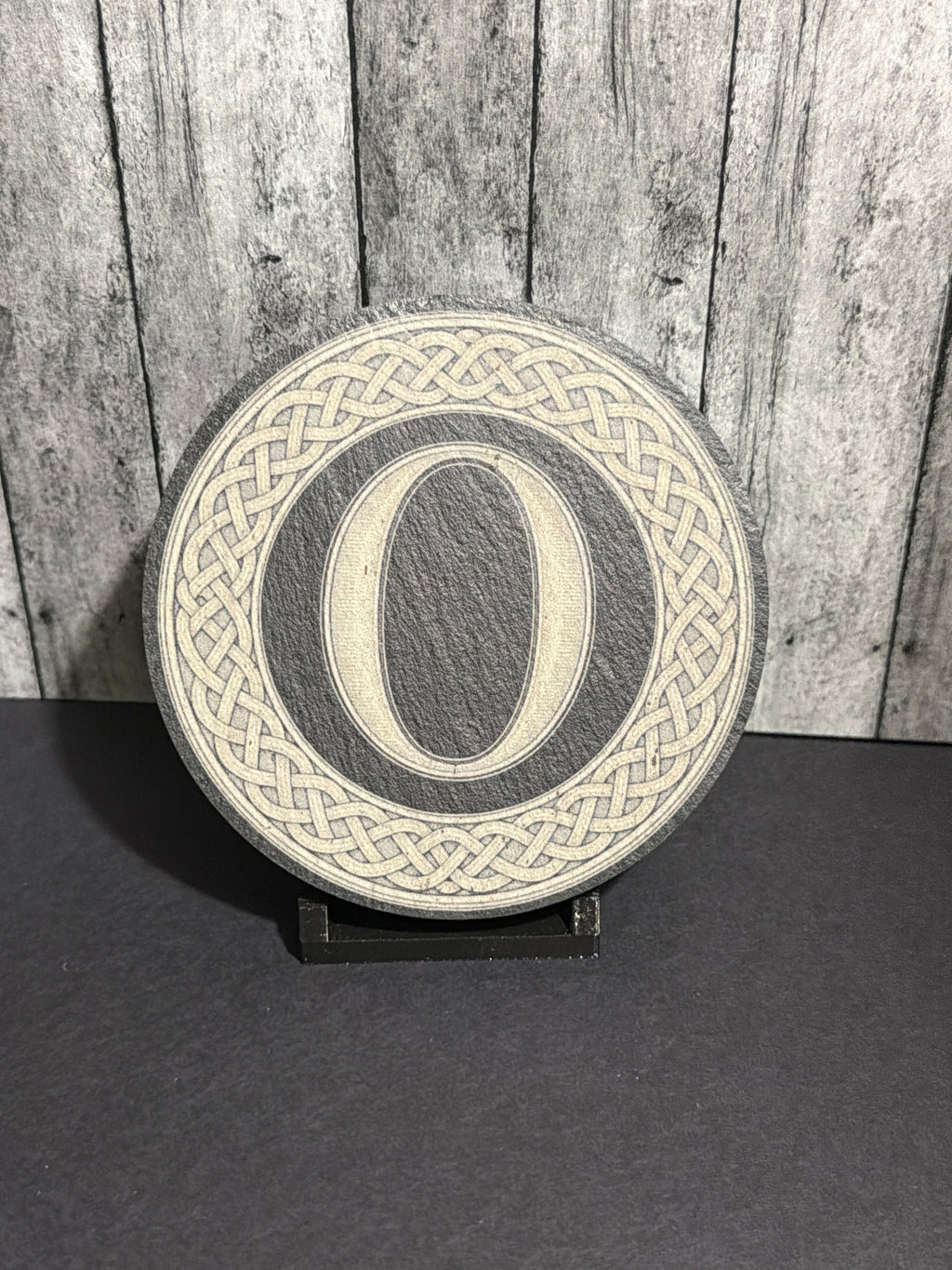Custom Monogram Slate Coasters with Holder