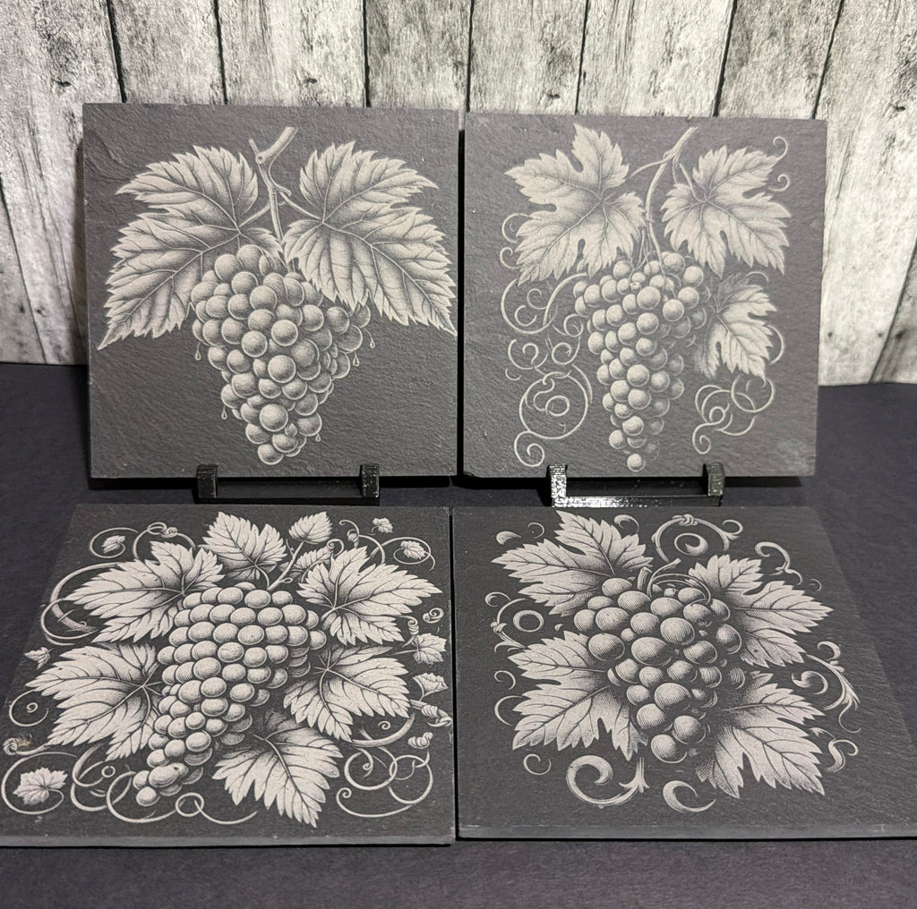 Vineyard Grape Slate Engraved Coasters Item # 12238076